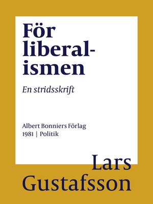 cover image of För liberalismen
